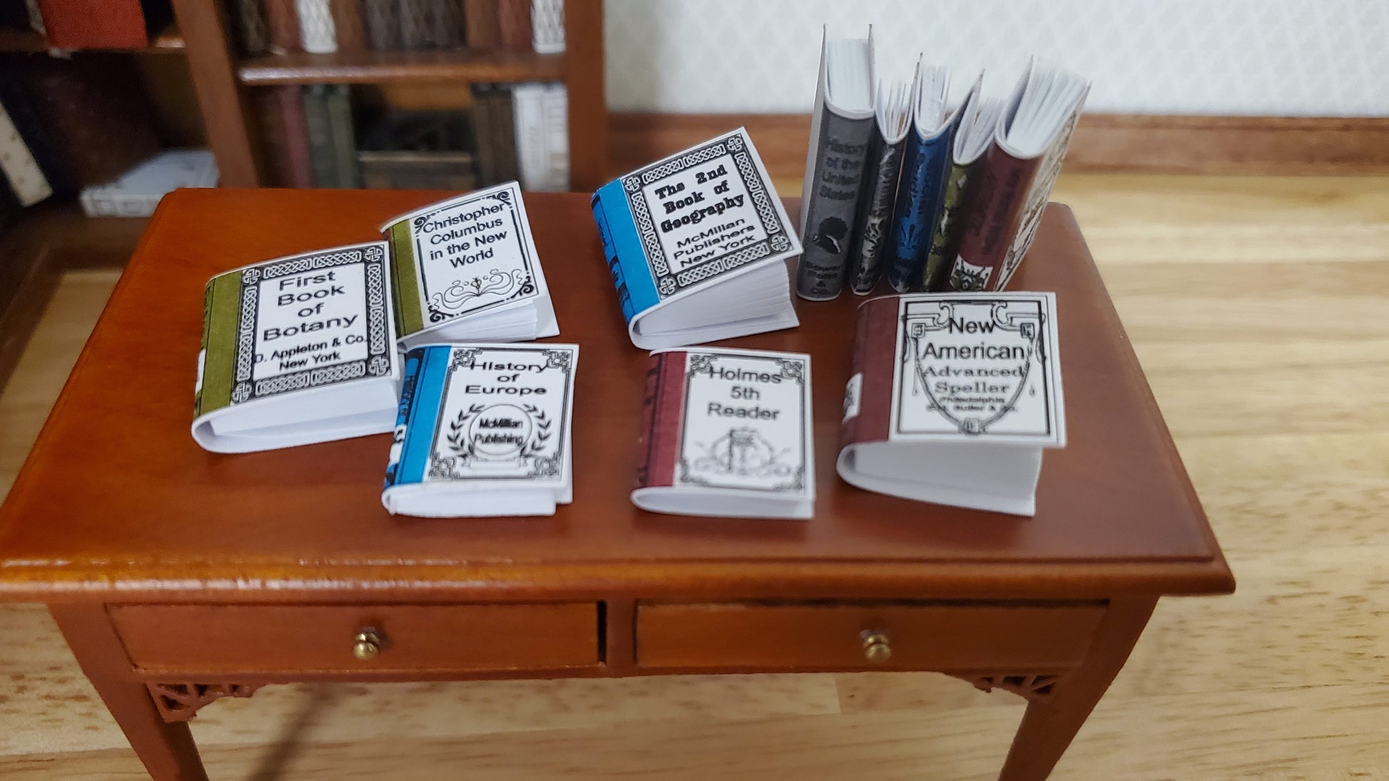 Dollhouse Books x11 Antique Schoolbooks 1:12 Scale (blank inside) Handmade