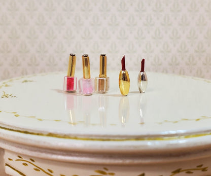 Dollhouse Nail Polish & Lipstick Vanity Set 1:12 Scale Miniatures