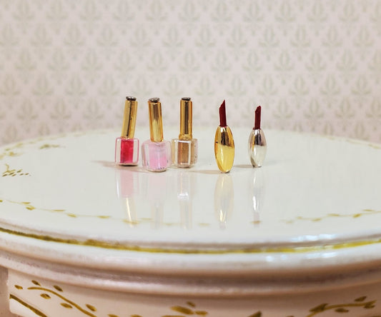 Dollhouse Nail Polish & Lipstick Vanity Set 1:12 Scale Miniatures