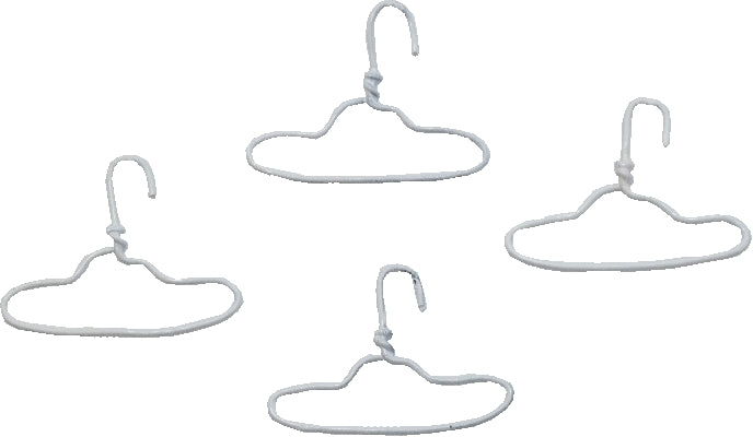 Dollhouse White Clothes Hangers Set of 4 1:12 Scale Miniature Accessory