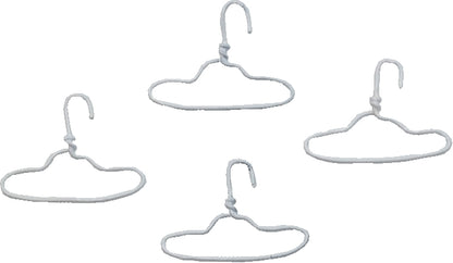 Dollhouse White Clothes Hangers Set of 4 1:12 Scale Miniature Accessory