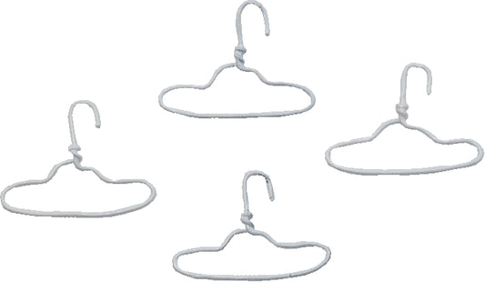 Dollhouse White Clothes Hangers Set of 4 1:12 Scale Miniature Accessory