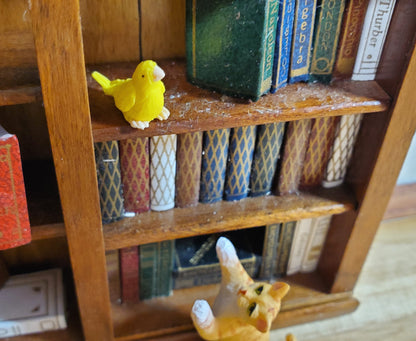 Dollhouse Yellow Bird Canary 1:12 Scale Miniature Pet Animal
