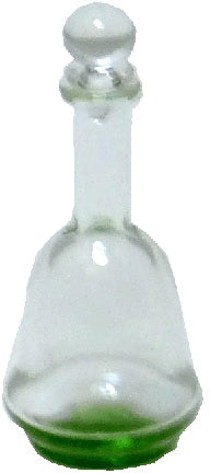 Dollhouse Green Trim Glass Decanter with Lid 1:12 Scale Miniature Decor Drinks
