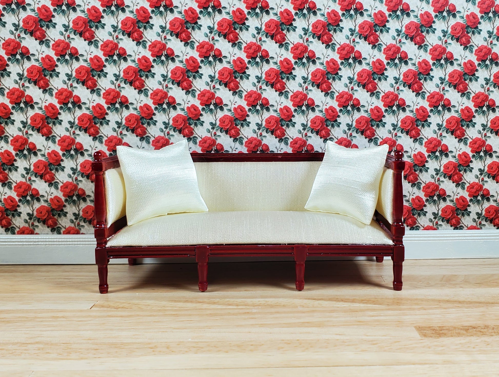 Dollhouse Wallpaper Red Rose Cluster 1:12 Scale by MiniatureCrush