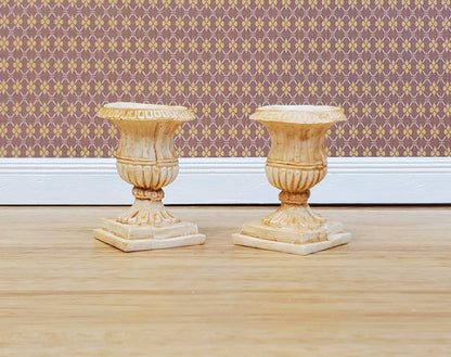 Dollhouse Urn Planter Set of 2 Cast Resin 1:12 Scale Tan A1441TN by Falcon