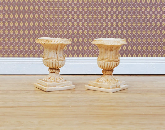 Dollhouse Urn Planter Set of 2 Cast Resin 1:12 Scale Tan A1441TN by Falcon
