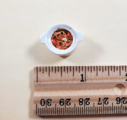 Dollhouse Hearty Chicken Stew in a Ceramic Pot 1:12 Scale Miniature Food