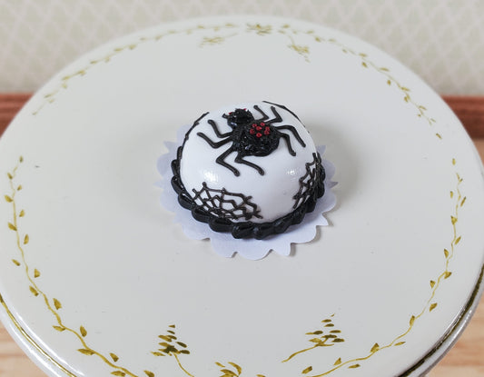 Dollhouse Halloween Cake Black Window Spider 1:12 Miniature Food Prop