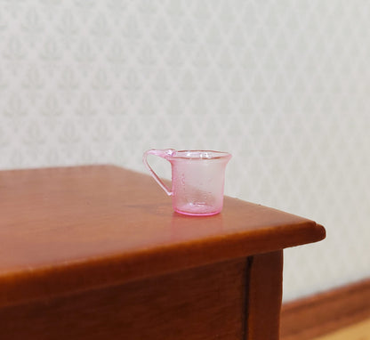 Dollhouse HALF SCALE Light Pink Glass Cups with Handles Set of 4 1:24 Miniature
