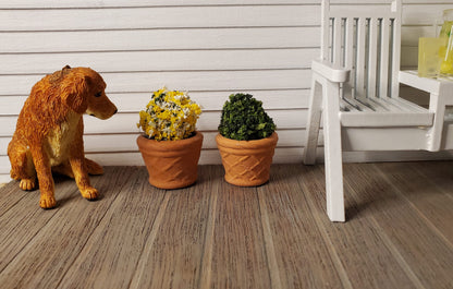 Dollhouse Terra Cotta Pots Planters Set of 2 Unglazed 1:12 Scale Miniatures
