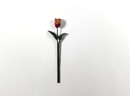 Dollhouse Long Red with Yellow Tulip Stems Set of 2 1:12 Scale Miniature