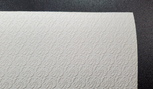 Dollhouse White on White Embossed Wallpaper x3 Sheets Art Nouveau 1:12 Scale