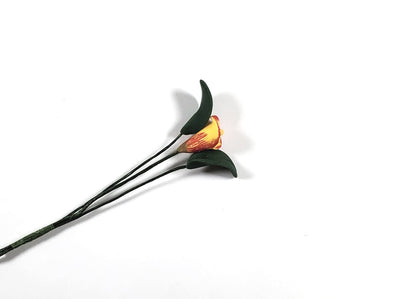 Dollhouse Yellow and Red Calla Lily Single Stem 1:12 Scale Miniature