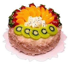 Dollhouse Fruit Topped Berry Cake 1:12 Scale Miniature Food Dessert Bakery