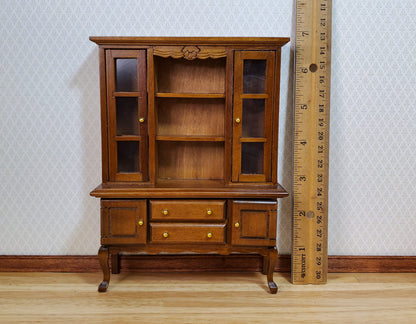 Dollhouse Hutch Cabinet Queen Anne Style Wood 1:12 Scale Miniature Furniture