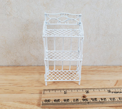 Dollhouse White Metal Shelf Small 3 Shelves 1:12 Scale Miniature Kitchen Bakery