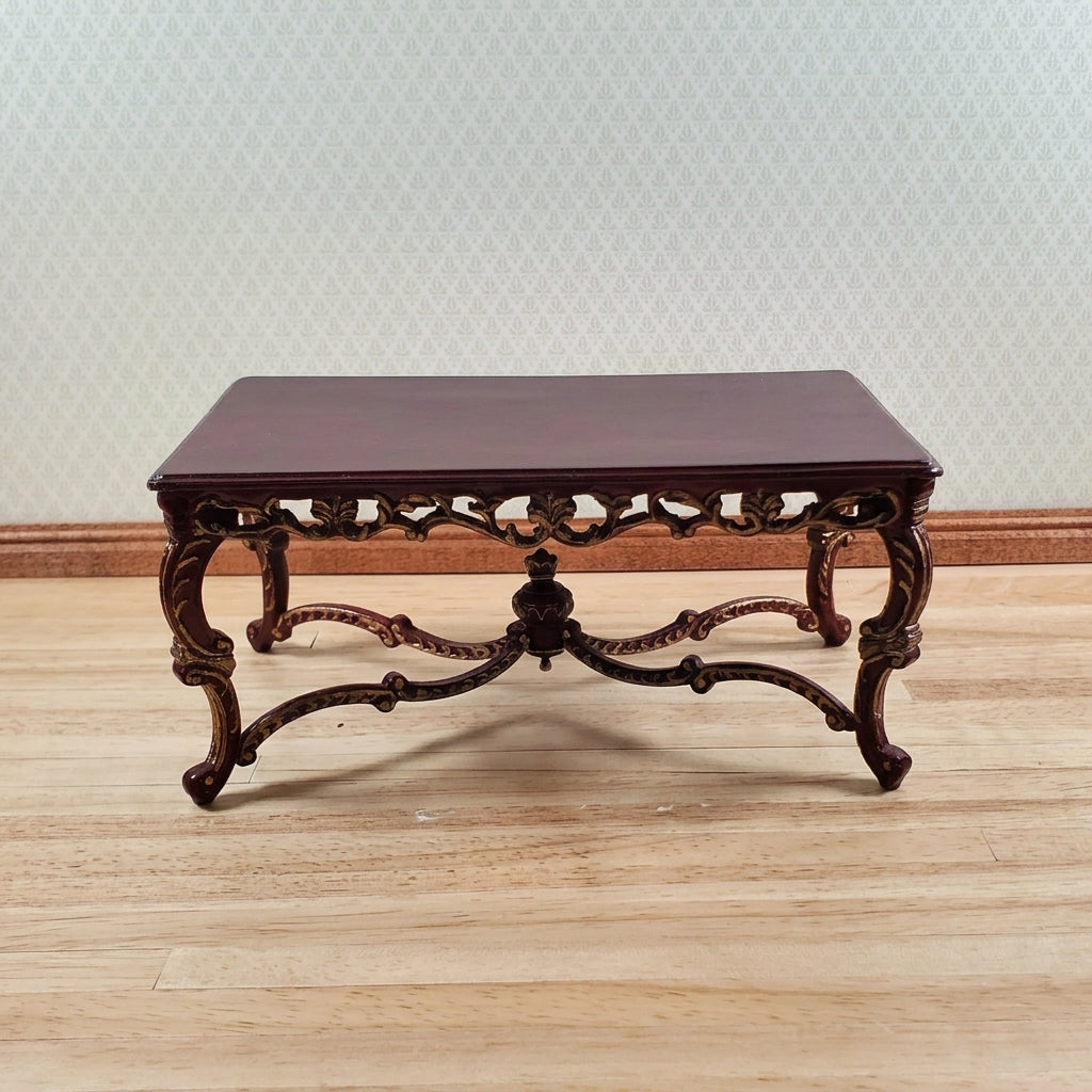 Dollhouse Grand Dining Table by Hansson 1:12 Scale Miniature Mahogany Finish