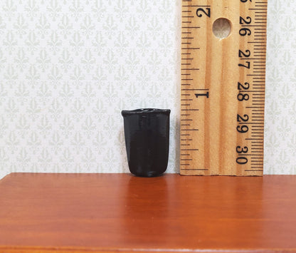 Dollhouse Crimped Narrow Vase Black 1:12 Scale Miniature Halloween Decor