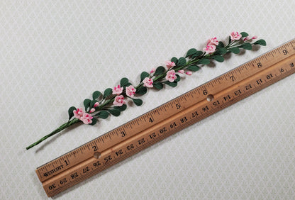 Dollhouse Trailing Pink Camelia Vine 1:12 Scale Miniature Garden Plants Decor