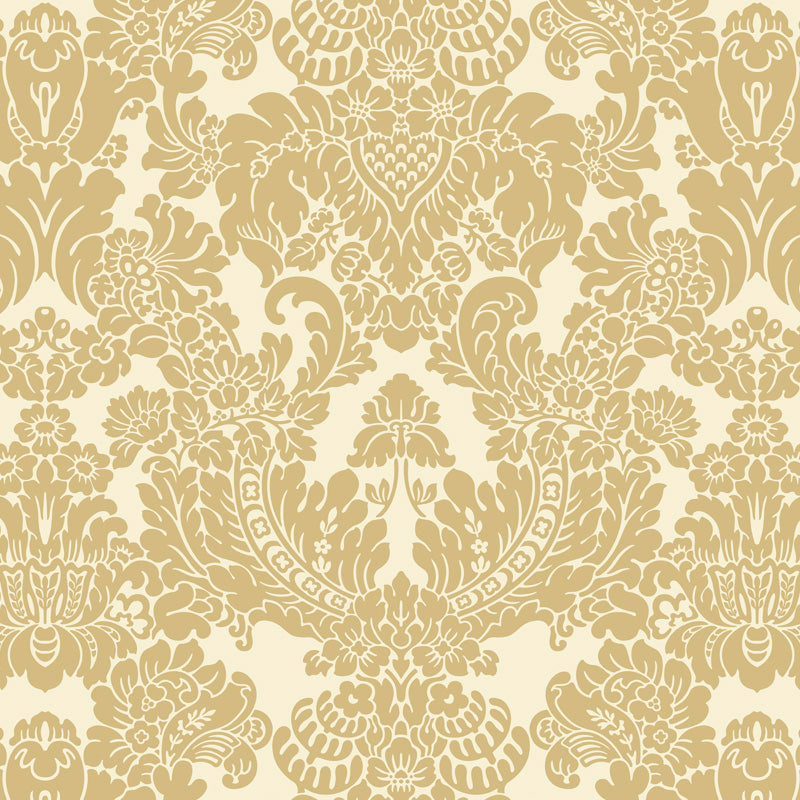 Dollhouse Wallpaper Warwickshire Damask Gold Bradbury & Bradbury 1:12 Scale