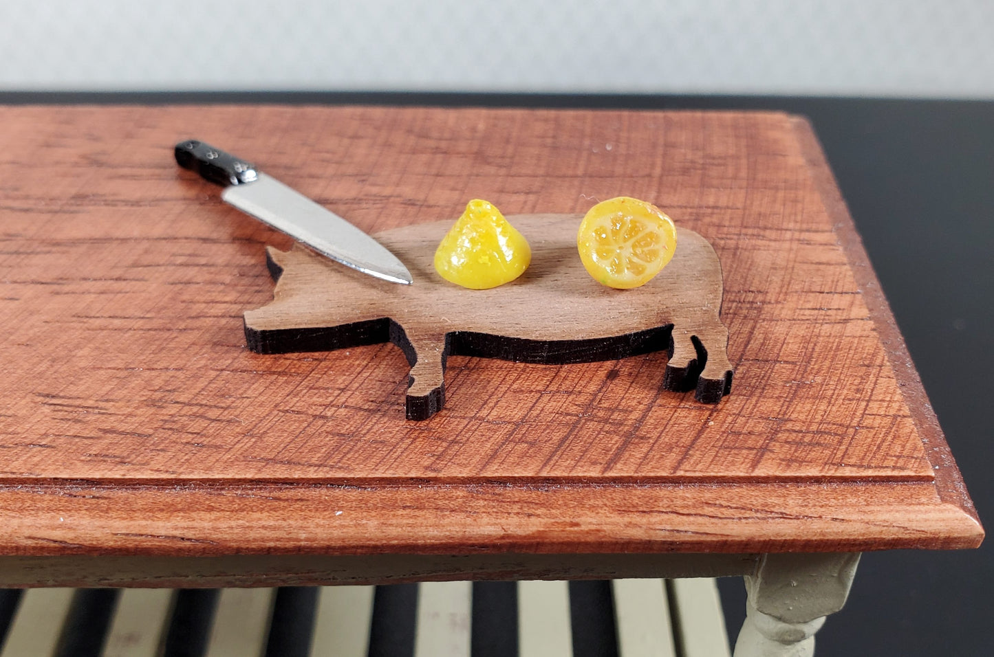 Dollhouse Lemon Halves 2 Pieces 1:12 Scale Miniature Food Handmade