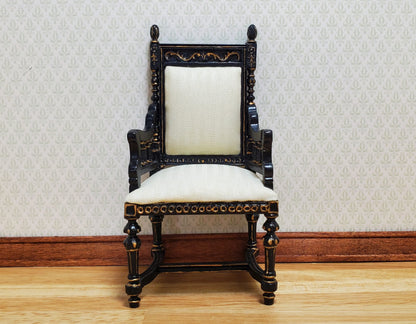 Dollhouse Black & Gold Chair 1:12 Scale Furniture Hansson