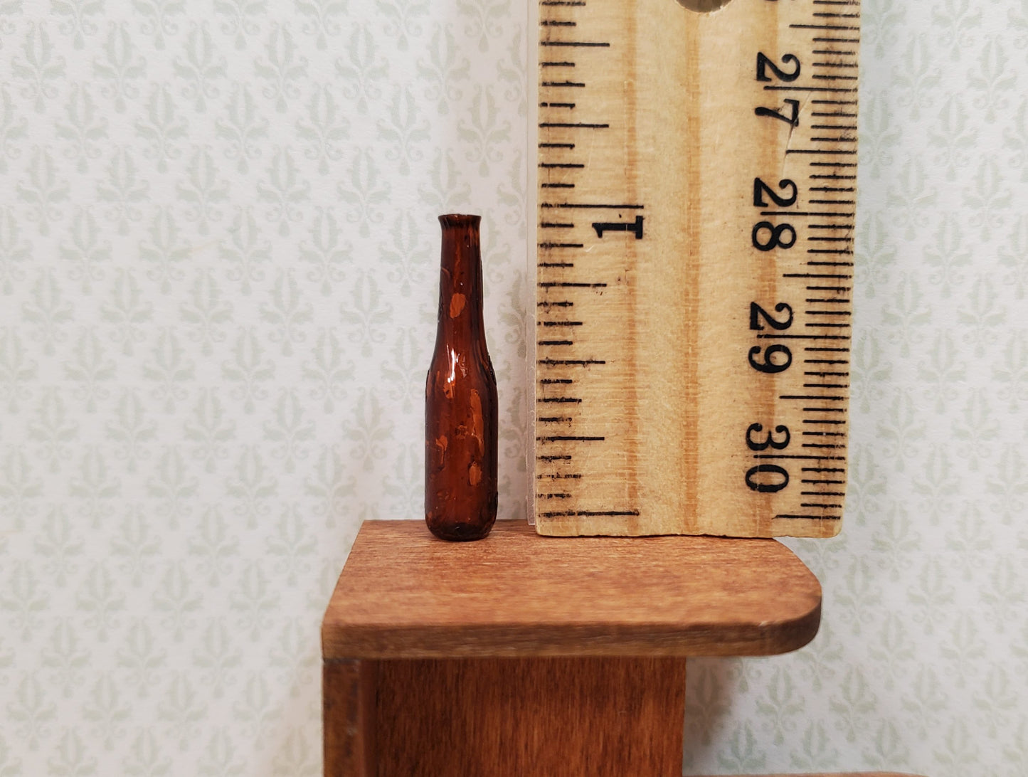 Dollhouse Amber Wine Bottle 1:12 Scale Miniature Decoration Drinks Kitchen