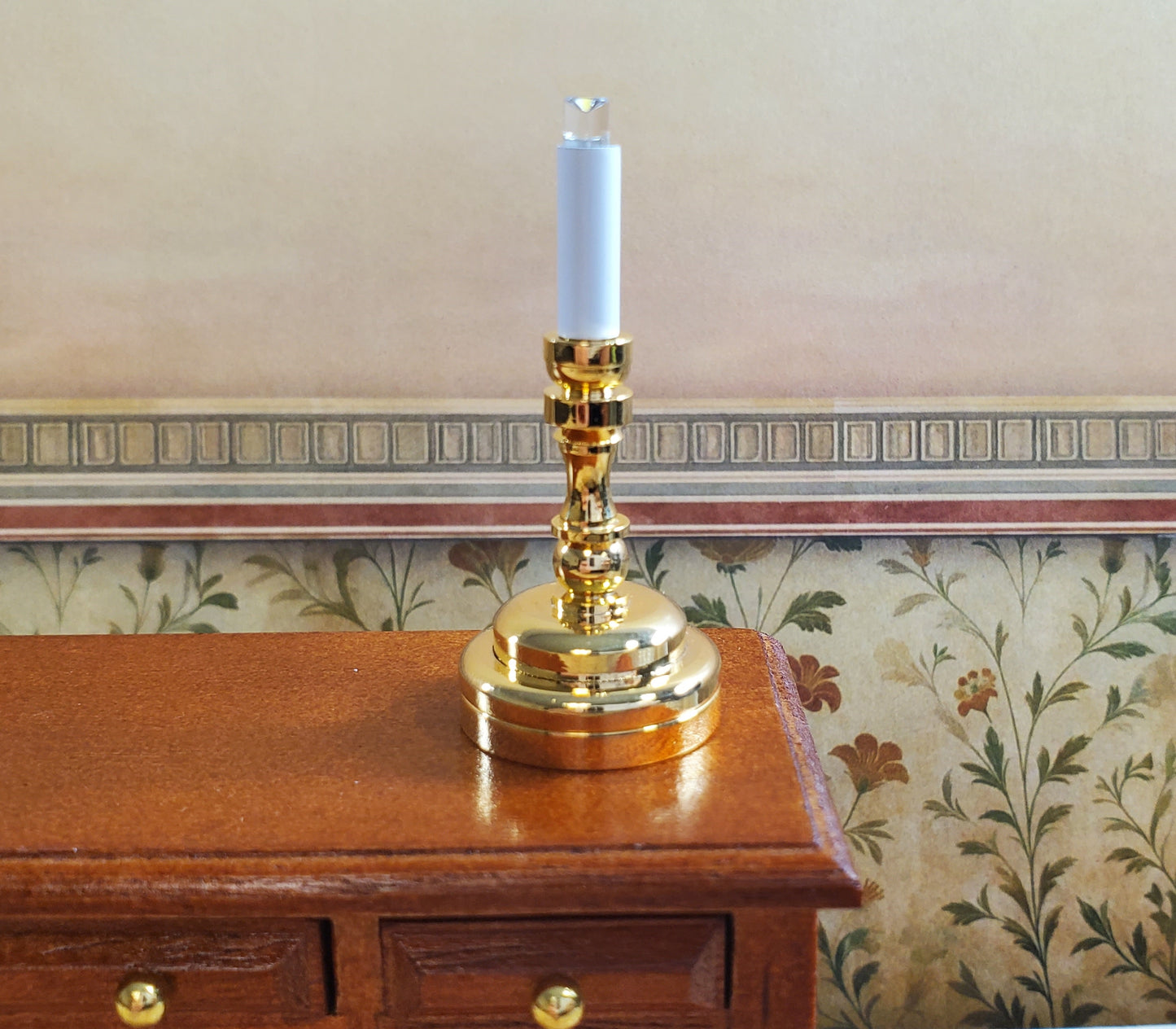 Dollhouse Battery Light with Wand Candle Stick Large 1:12 or 1/6 Scale Lamp