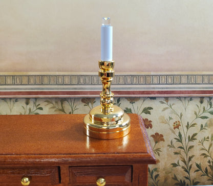 Dollhouse Battery Light with Wand Candle Stick Large 1:12 or 1/6 Scale Lamp