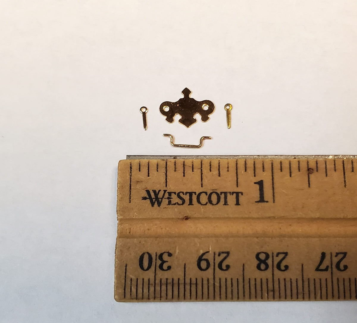 Dollhouse Drawer Pulls x10 Gold Plated Brass 1:12 Scale Chippendale Style