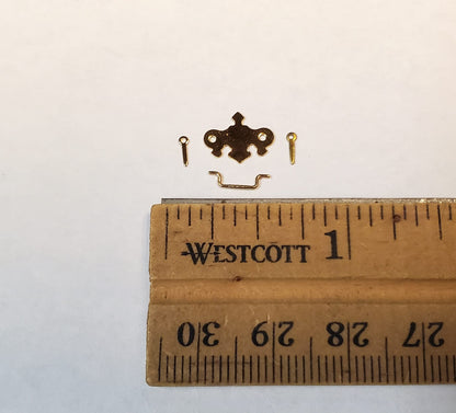 Dollhouse Drawer Pulls x10 Gold Plated Brass 1:12 Scale Chippendale Style