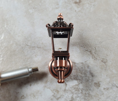 Dollhouse Carriage Light Lantern Bronze Wand Operated Battery 1:12 Scale Coach