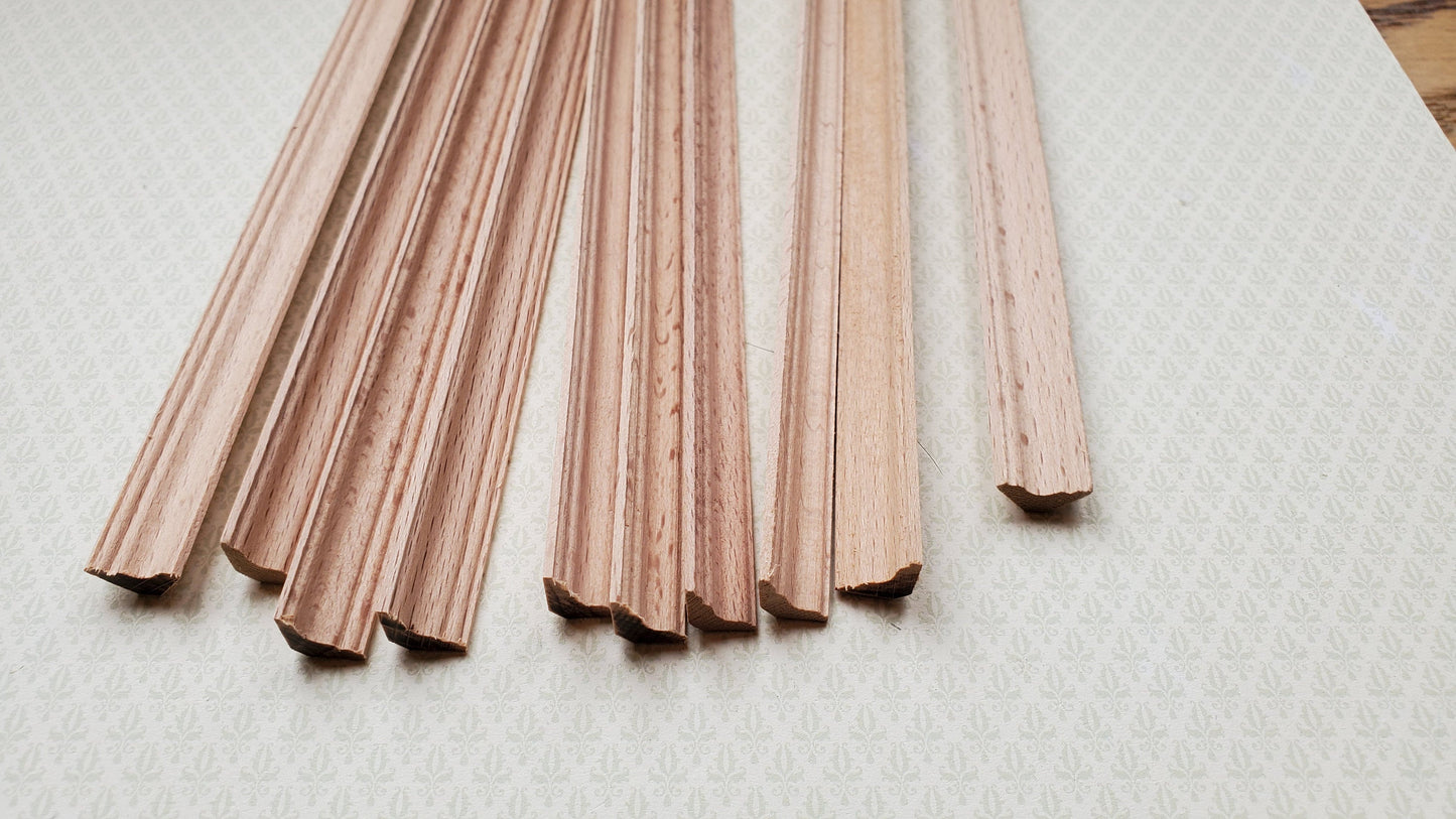 Dollhouse Miniatures 6" Cornice Crown Molding Scrap Trim x10 Pieces 1:12 Scale Building 77047