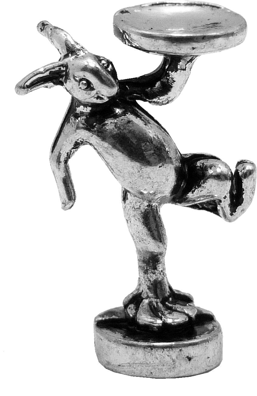 Dollhouse Silver Rabbit Statue Candle/Candy Holder 1:12 Scale Miniature