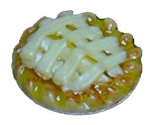Dollhouse 1:24 HALF SCALE Lattice Crust Peach Pie Miniature Food Kitchen Bakery