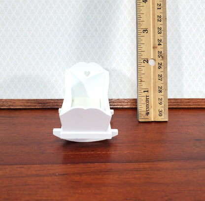 Dollhouse Cradle Small Crib for Nursery White Finish 1:12 Scale Miniature Furniture