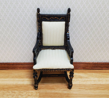 Dollhouse Black & Gold Chair 1:12 Scale Furniture Hansson