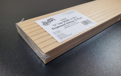 Dollhouse Clapboard Siding Panels 3/8" Lap Wood Paneling x10 Sheets 18" Long
