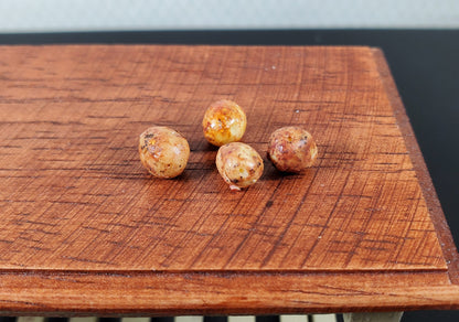 Dollhouse Russet Potatoes 4 Pieces 1:12 Scale Miniature Food Handmade