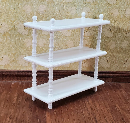 Dollhouse 3 Shelf Plant Stand or Bookcase Bookshelf 1:12 Scale Furniture White - Miniature Crush
