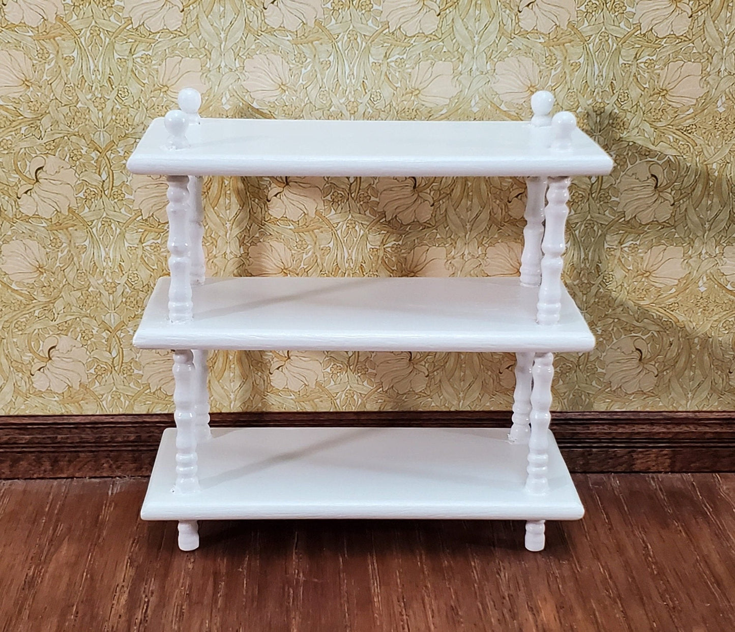 Dollhouse 3 Shelf Plant Stand or Bookcase Bookshelf 1:12 Scale Furniture White - Miniature Crush