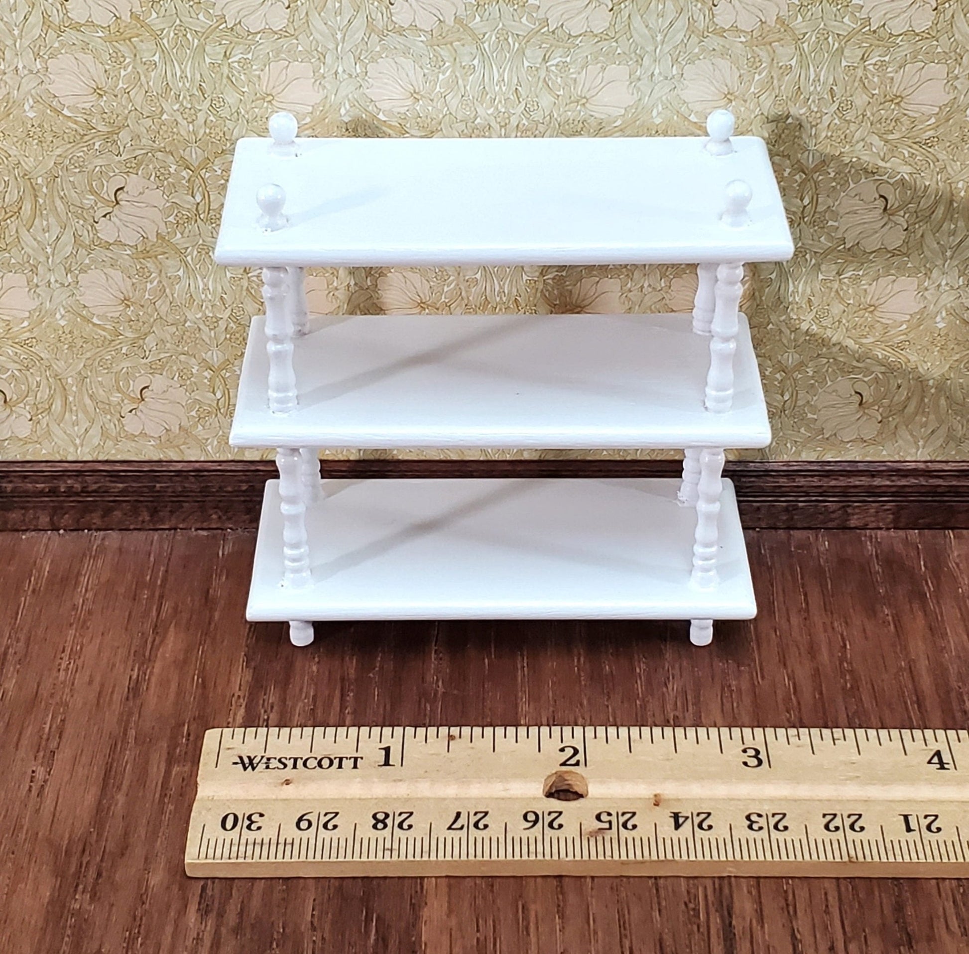 Dollhouse 3 Shelf Plant Stand or Bookcase Bookshelf 1:12 Scale Furniture White - Miniature Crush