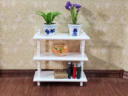 Dollhouse 3 Shelf Plant Stand or Bookcase Bookshelf 1:12 Scale Furniture White - Miniature Crush