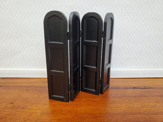Dollhouse 4 Panel Screen Black Room Divider SHORT Use in 1:12 or 1/24 Scale Settings - Miniature Crush