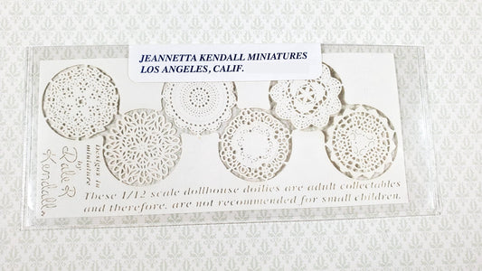 Dollhouse 6 Paper Doilies Laser Cut 1:12 Scale Miniatures JKM150 J Kendall - Miniature Crush