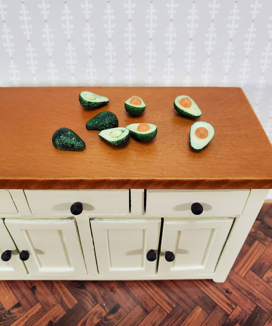 Dollhouse Avocados Large Set of 8 Halves 1:12 Scale Miniature Food - Miniature Crush