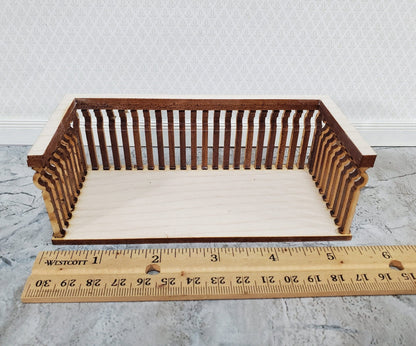 Dollhouse Balcony Square Double Unpainted Wood 1:12 Scale Miniature 5 1/2" Long - Miniature Crush