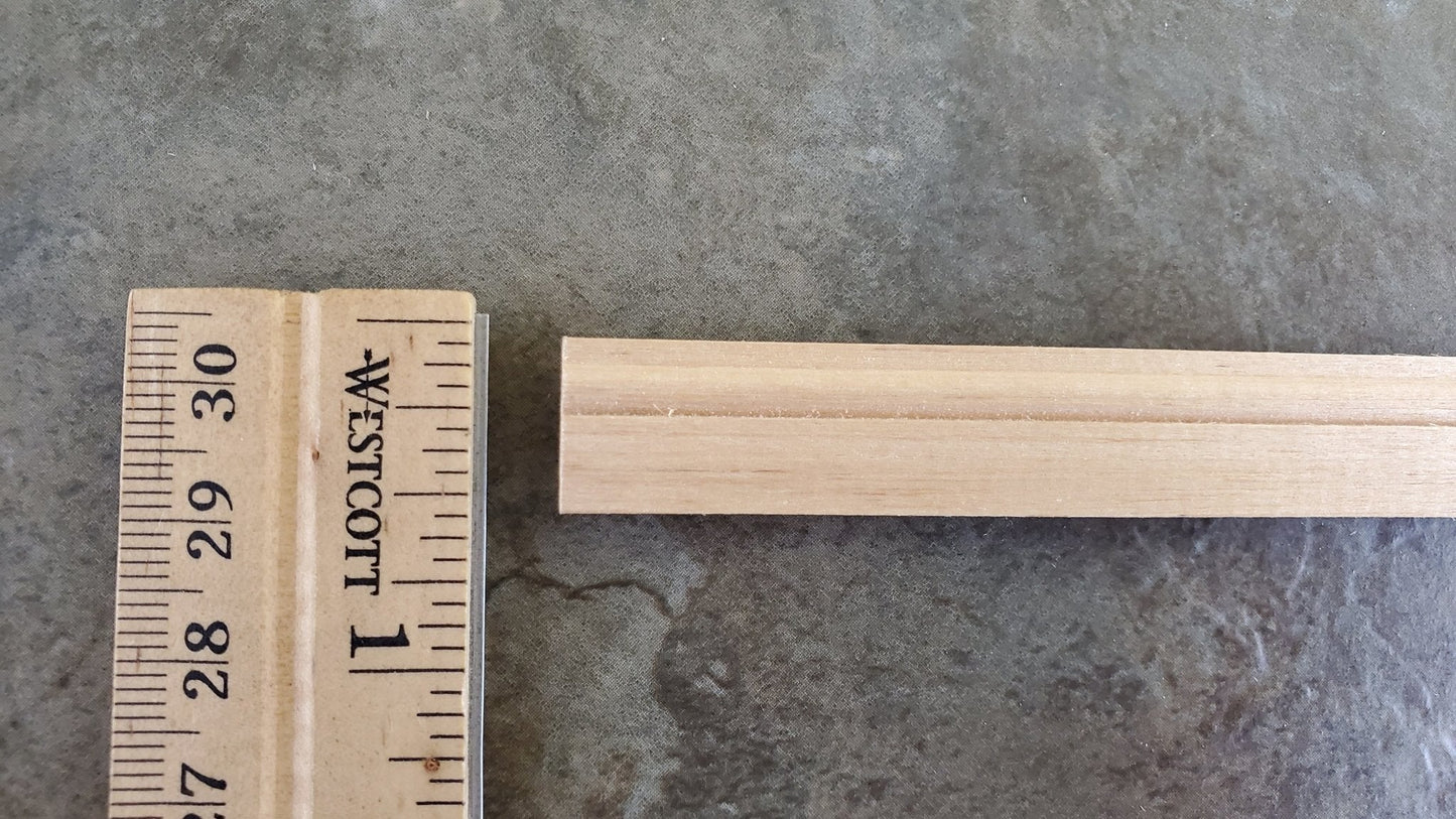 Dollhouse Baseboard Trim Molding 12mm x 45cm long 1:12 Scale Skirting - Miniature Crush