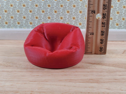 Dollhouse Bean Bag Chair for Child Red 3D Printed 1:12 Scale Miniature - Miniature Crush